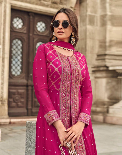 Anaita Pink Chiffon Sequins Embroidered Readymade Salwar Suit