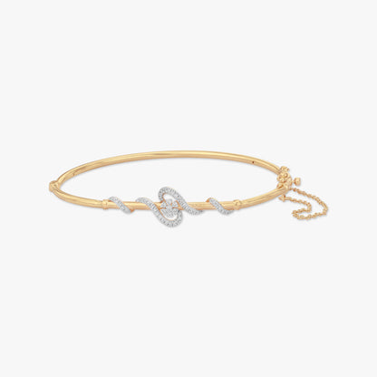 Radiant Loop Diamond Bangle in 14K Yellow Gold, 0.168 ct