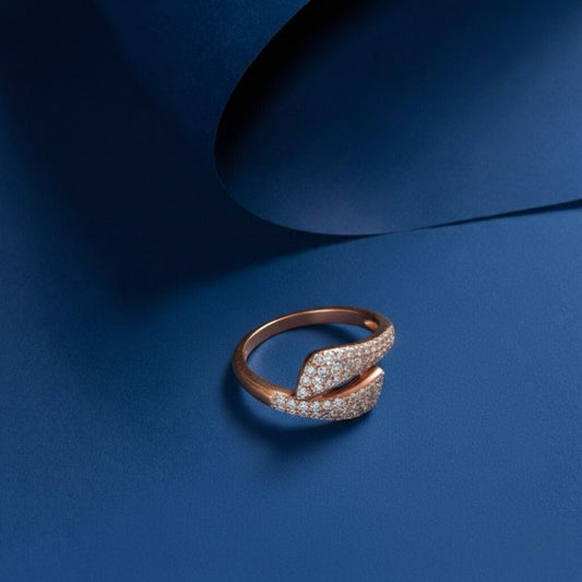 Abstract Embrace Diamond Ring in 14K Rose Gold, 0.285 ct
