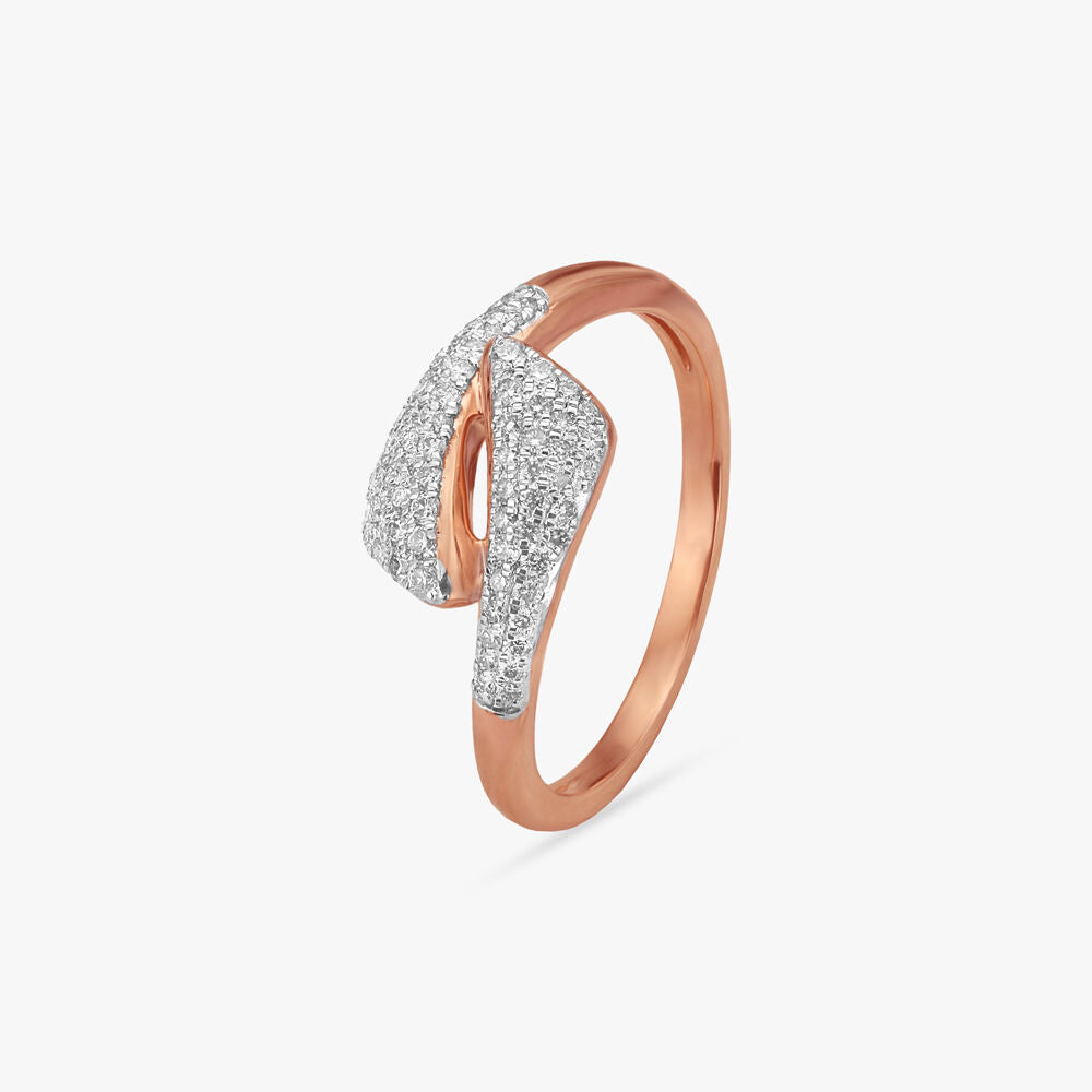 Abstract Embrace Diamond Ring in 14K Rose Gold, 0.285 ct