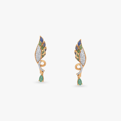 Wings in Motion Diamond Drop Earrings in 14K Yellow Gold, 0.325 ct