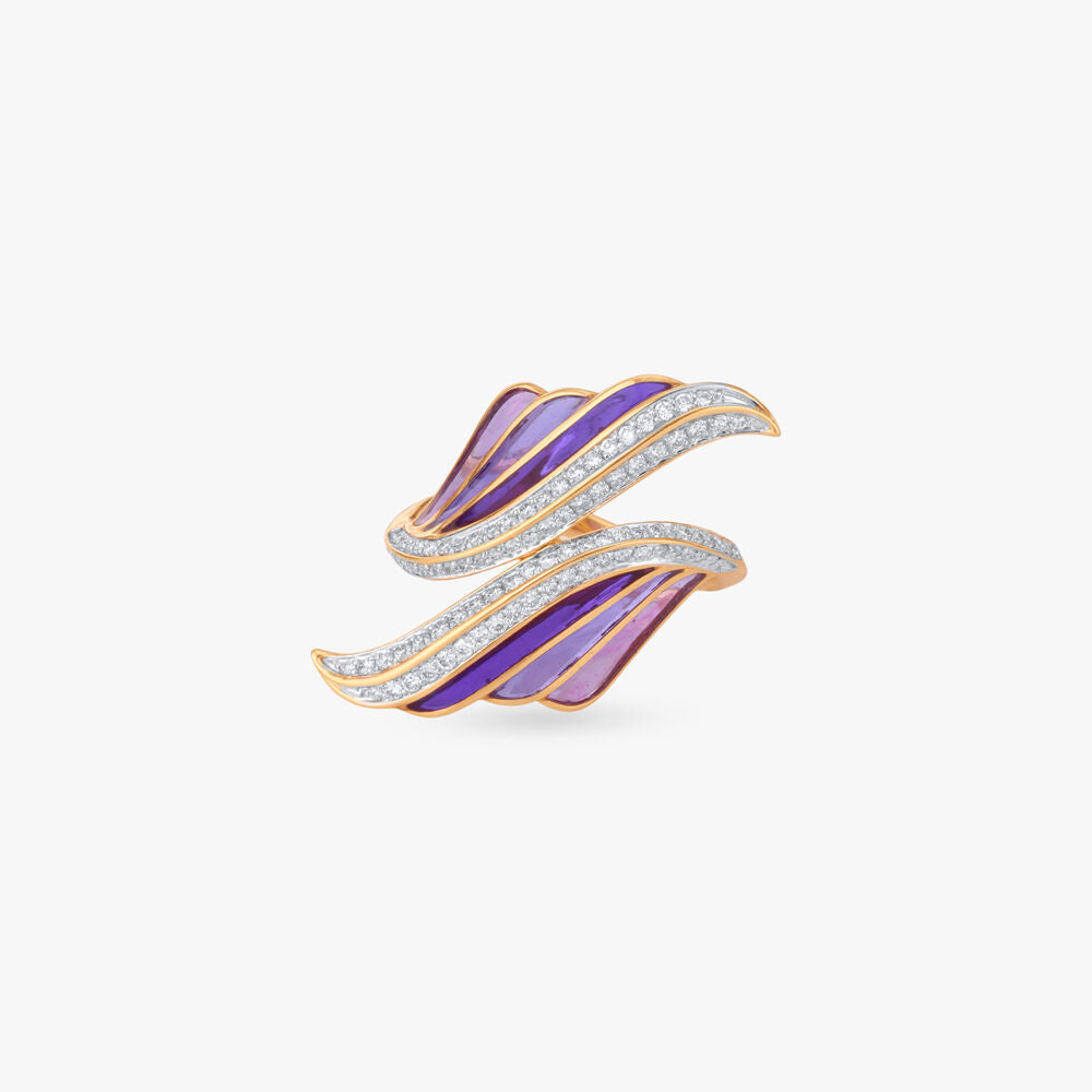 Chromatic Flight Diamond Ring in 14K Yellow Gold, 0.475 ct