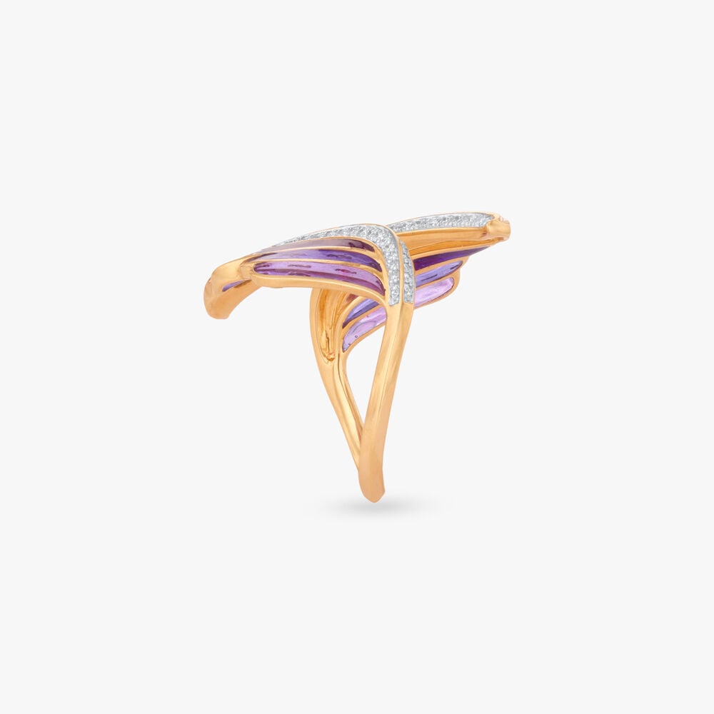 Chromatic Flight Diamond Ring in 14K Yellow Gold, 0.475 ct