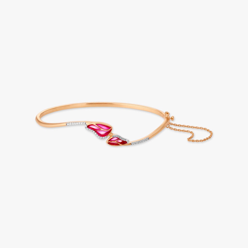 Butterfly Flutter Diamond Bangle in 14K Yellow Gold, 0.132 ct