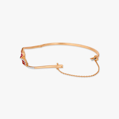 Butterfly Flutter Diamond Bangle in 14K Yellow Gold, 0.132 ct