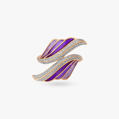 Chromatic Wing Diamond Ring in 14K Yellow Gold, 0.45 ct