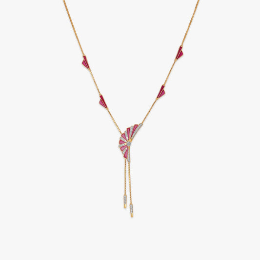 Soaring Wing Diamond Necklace in 14K Yellow Gold, 0.29 ct