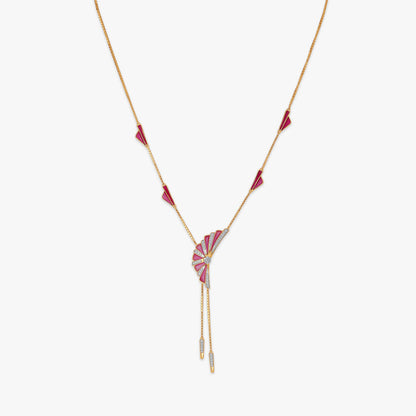 Soaring Wing Diamond Necklace in 14K Yellow Gold, 0.29 ct