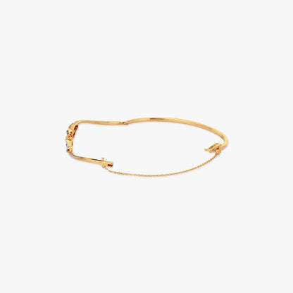 Flutter Wings Diamond Bangle in 14K Yellow Gold, 0.13 ct