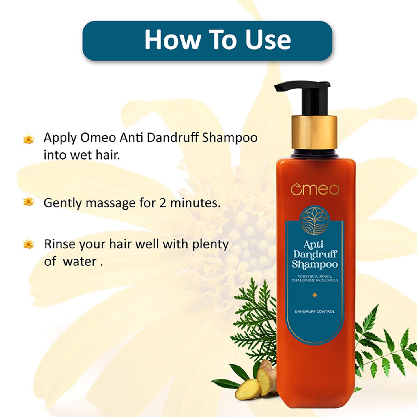 Omeo Anti Dandruff Shampoo With Green Natural Anti Dandruff Agent