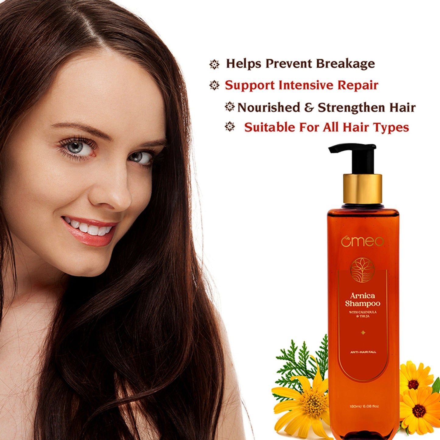 Omeo Arnica Shampoo With Arnica Extracts - Anti Hairfall