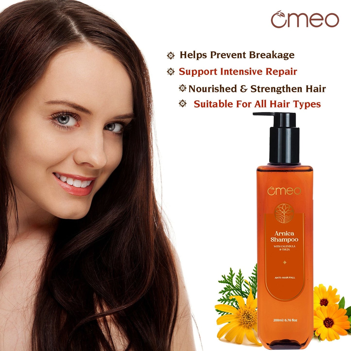 Omeo Arnica Shampoo With Arnica Extracts - Anti Hairfall