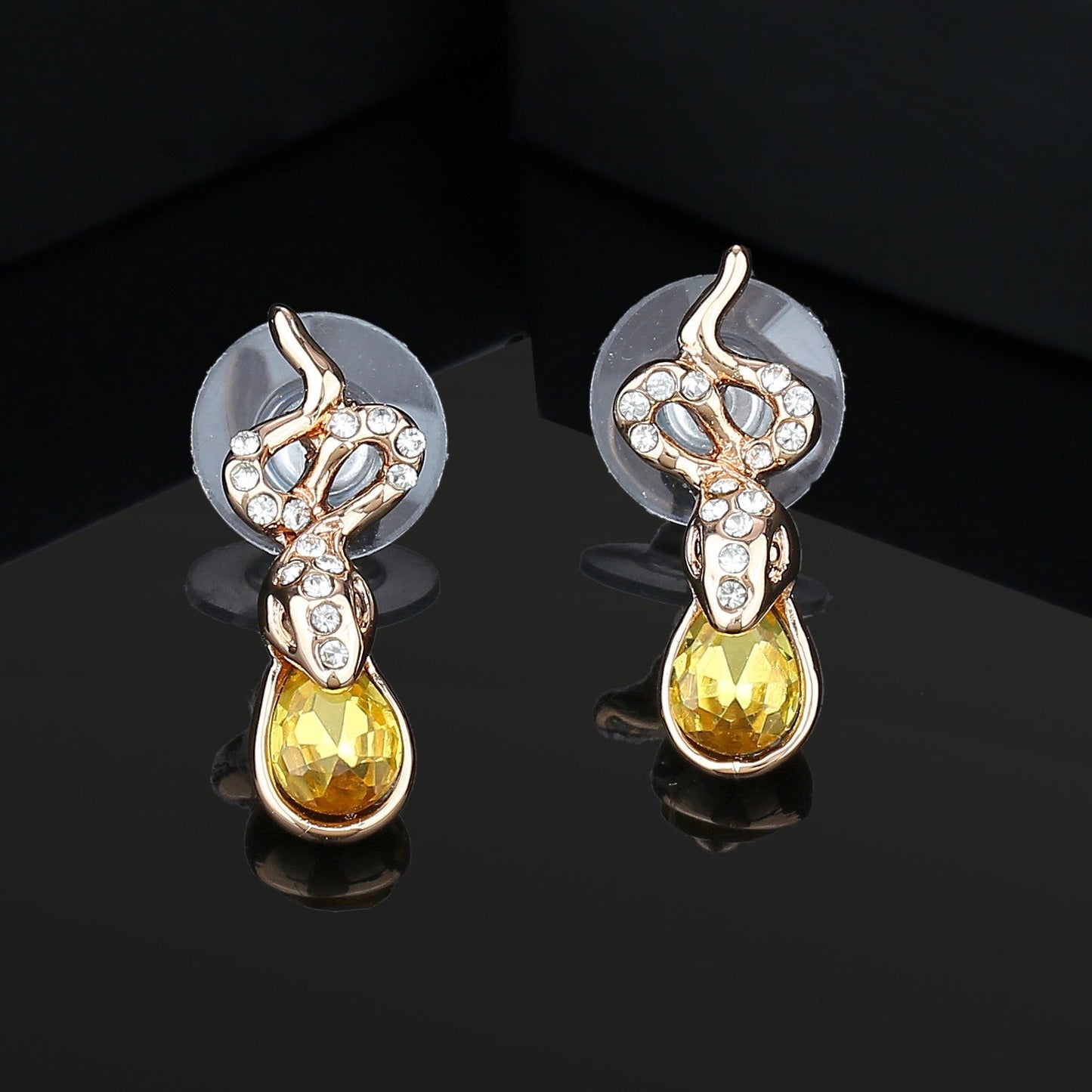 Estele Rose Gold Plated Swinging Stud Earrings for women