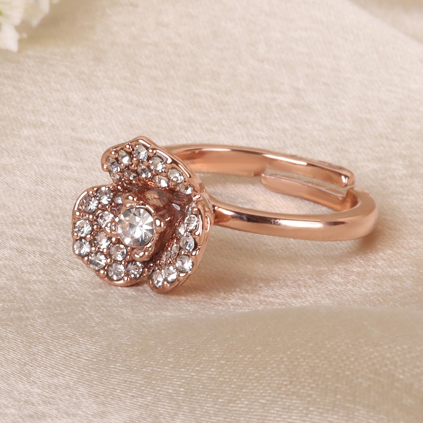 Rose Motif Adjustable Ring