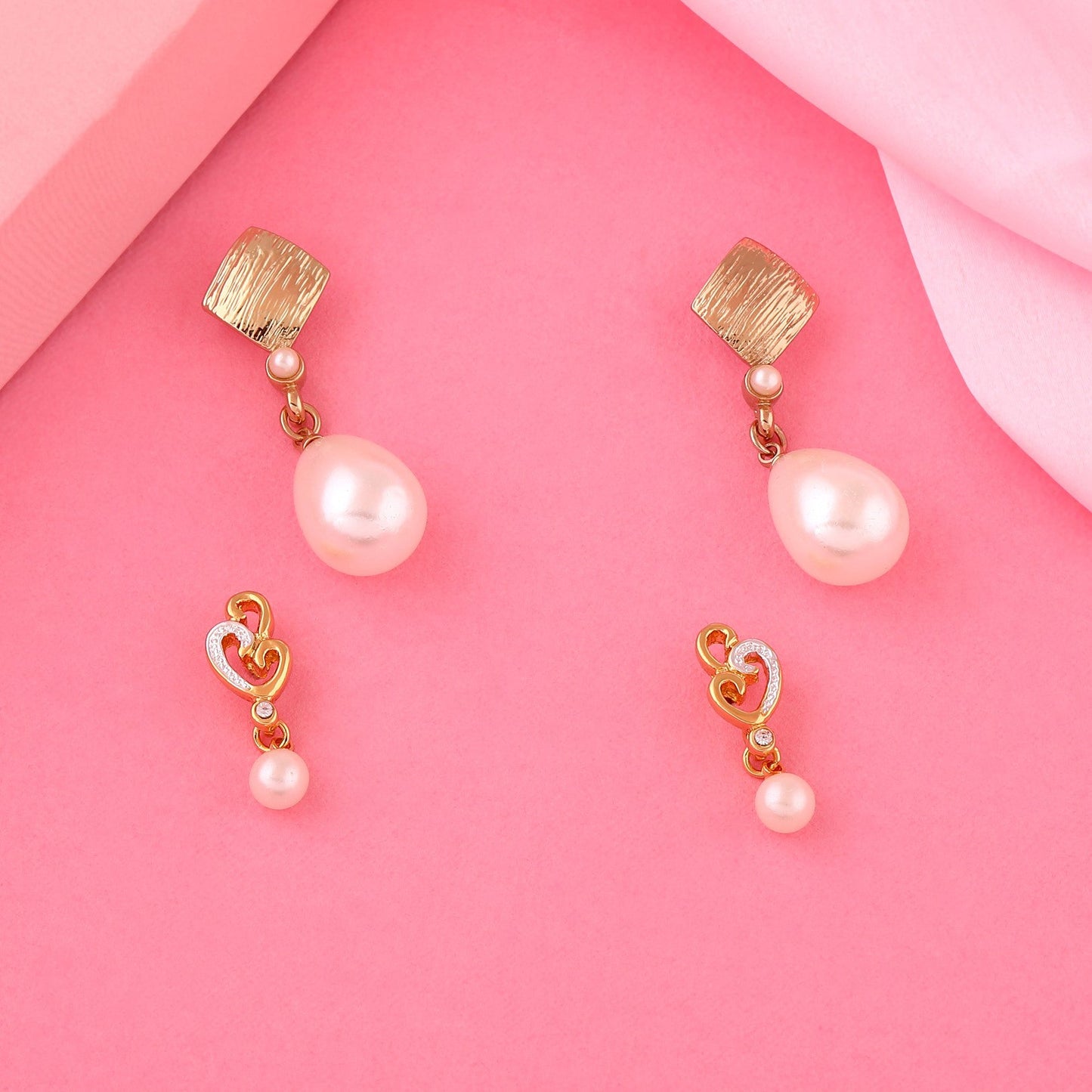 Estele Valentines Day Gift For Wife Gold Plated Stud Earrings For Girls & Women