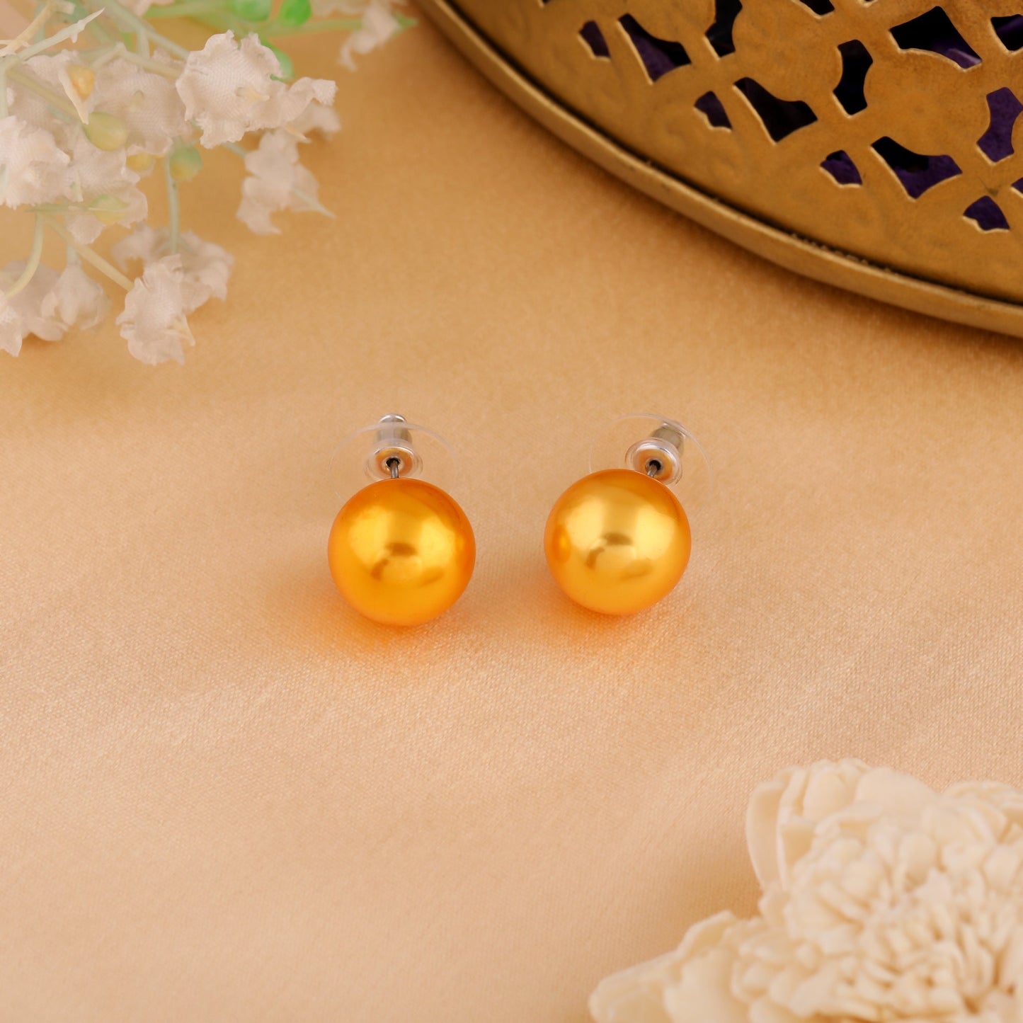 Estele Gold Plated Sparkling Stud Earrings for Women