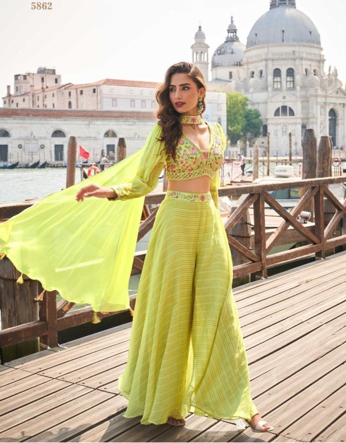 Anaita Green Silk Stitched Suit With Embroidery Work