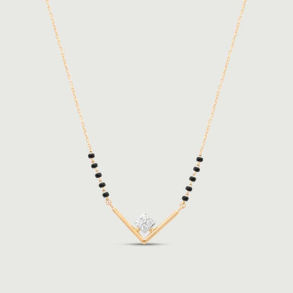 Elegant Edge Diamond Necklace in 14K Yellow Gold, 0.138 ct