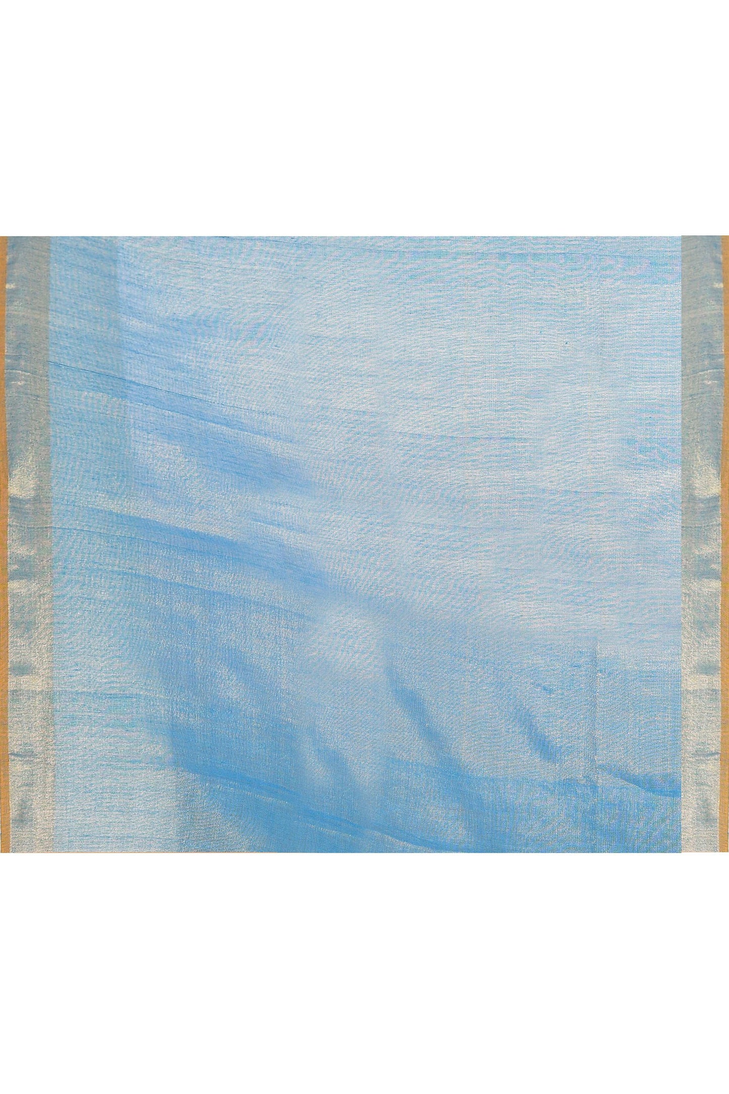 Piyari Fashion Women's Sky Blue Embellished Tissue Jamdani Saree