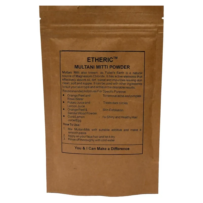 Etheric Multani Mitti  Natural Deep Cleansing & Skin Brightening Face Pack