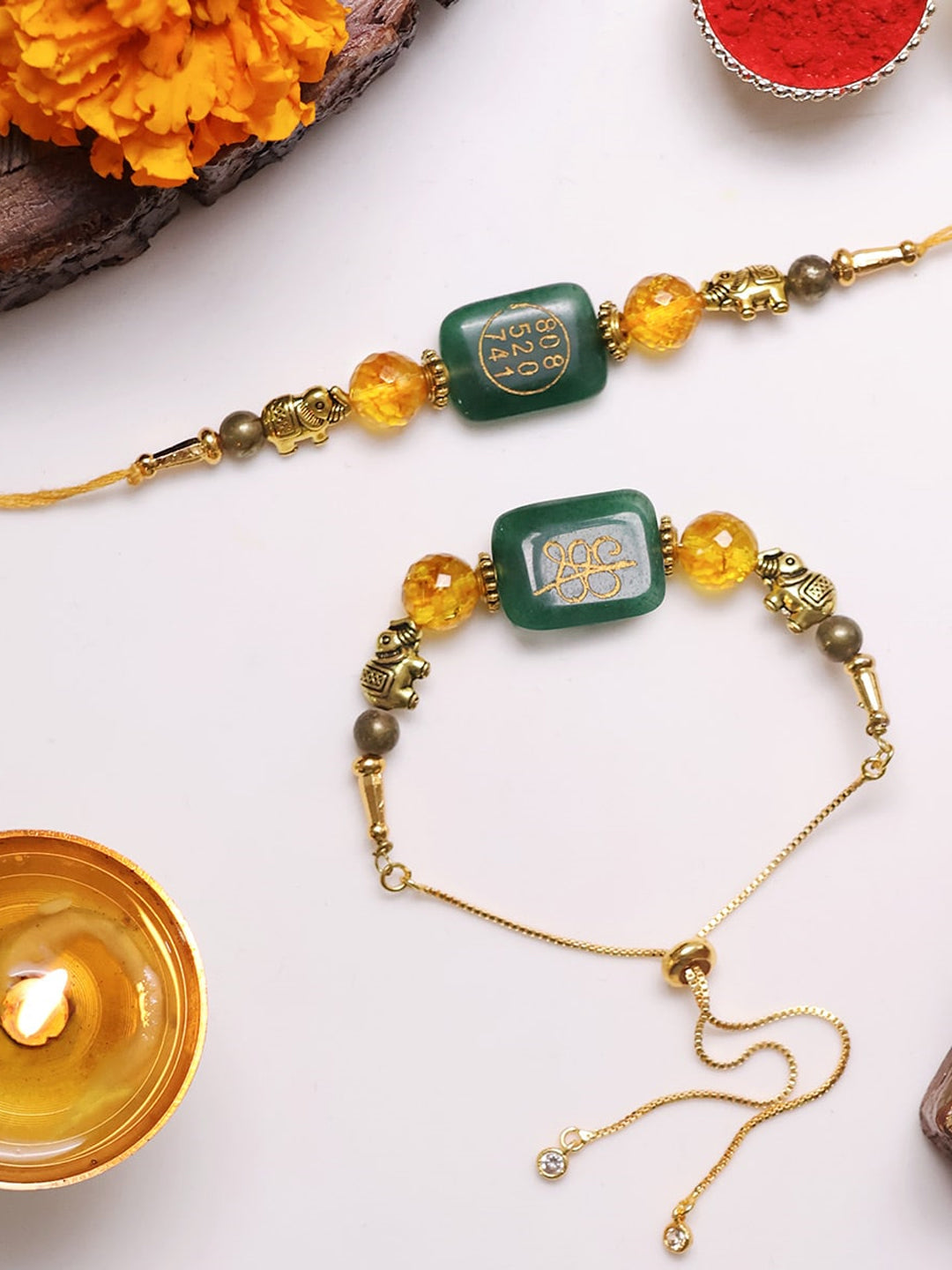 Green Jade Zibu Switch Rakhi