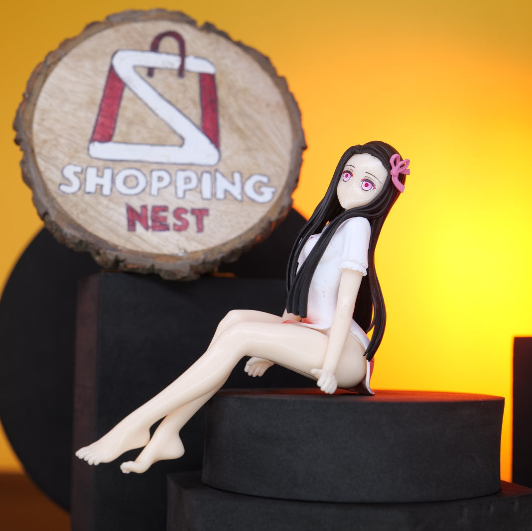 Demon Slayer Kamado Nezuko sitting Action Figure |PVC| Anime Collectible Model Toy – 14CM – Without Base