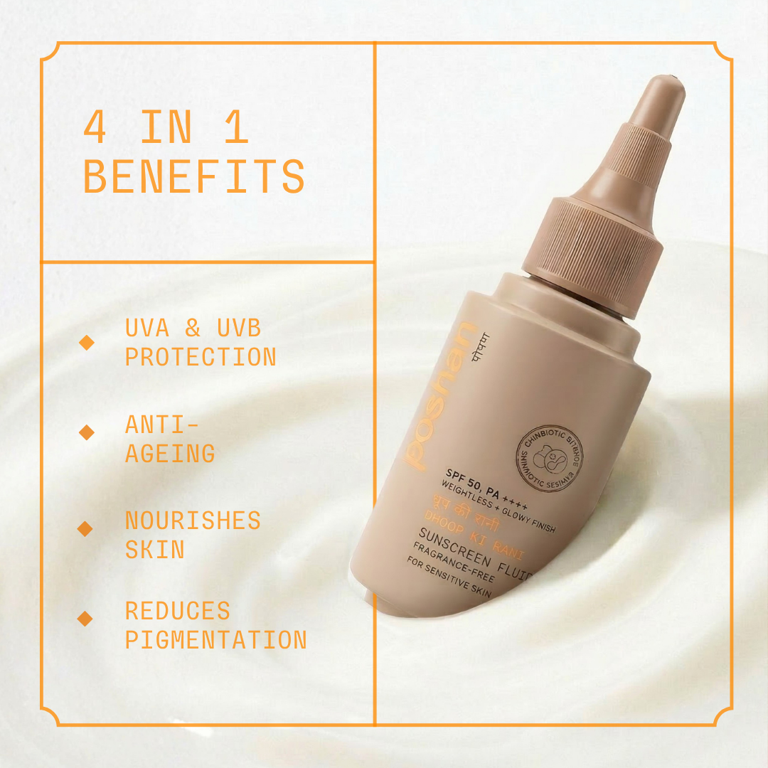 Poshan Skincare Dhoop Ki Rani Spf 50+ Sunscreen Fluid