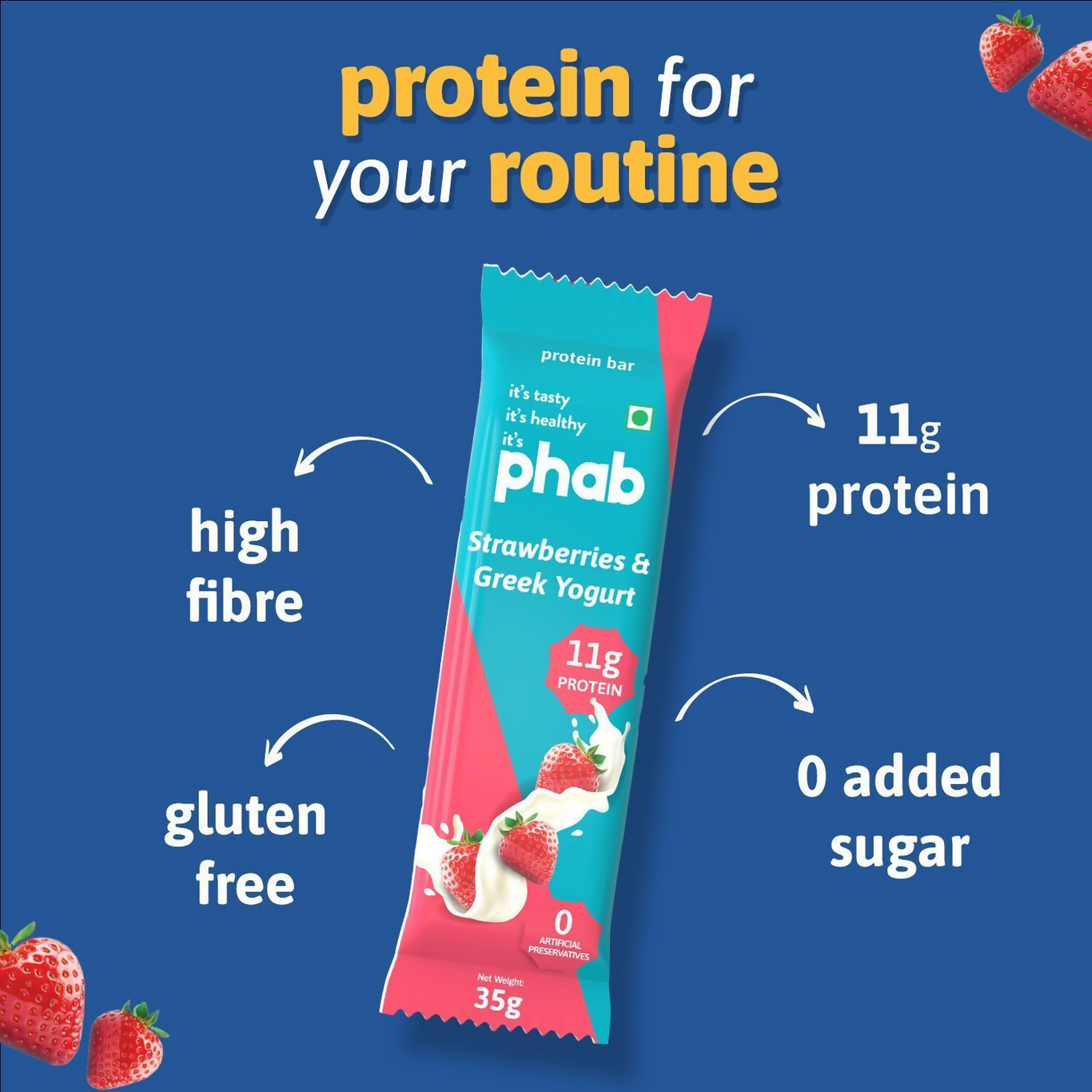 Phab Mini Protein bar protein Strawberries & Greek Yogurt
