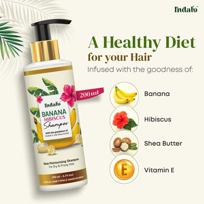 Indalo Banana Hibiscus Shampoo For Dry & Frizzy Hair