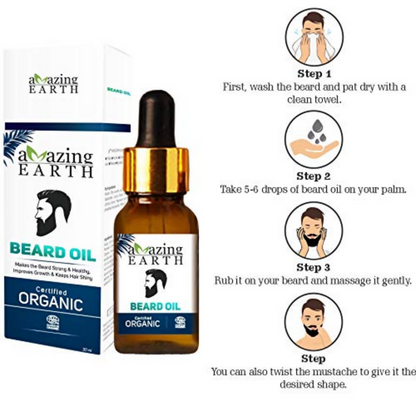Amazing Earth Certified Organic Beard Oil and Beard Wash