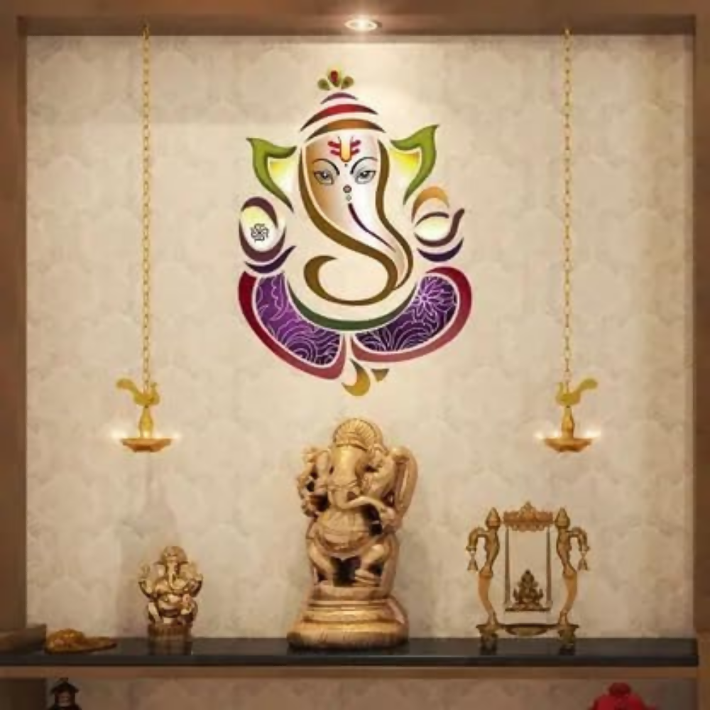 Rangoli White Glossy Vinyl Wall Sticker Premium Self-Adhesive Waterproof Decorative Wall Decal