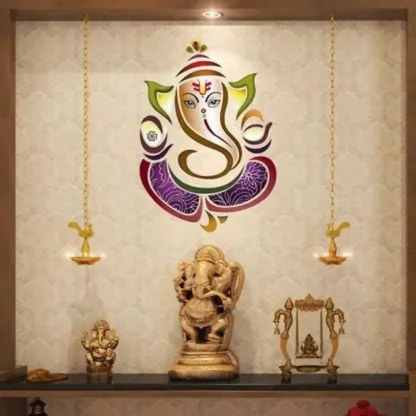 Rangoli White Glossy Vinyl Wall Sticker Premium Self-Adhesive Waterproof Decorative Wall Decal