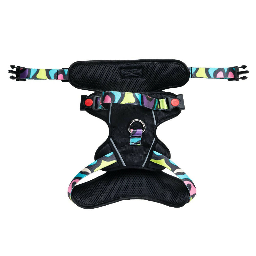 Waggety Adjustable Full Body Dog Harness - Comfortable Fit, Lightweight Polyester, Black