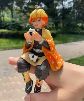 Demon Slayer Zenitsu Agatsuma Perching PVC Model Anime Action Figure | 15 Cms |