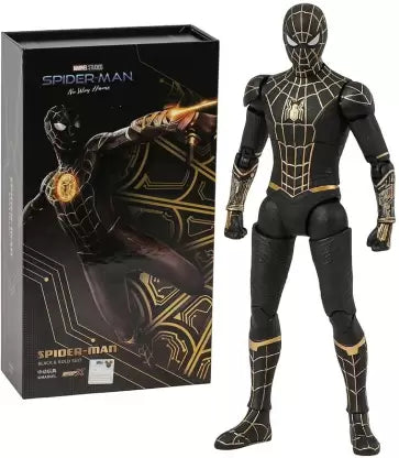 Marvel Spider-Man 3: No Way Home Peter Parker Black and Gold Zentai Suit Jumpsuit Halloween Figure | 33 CMS |