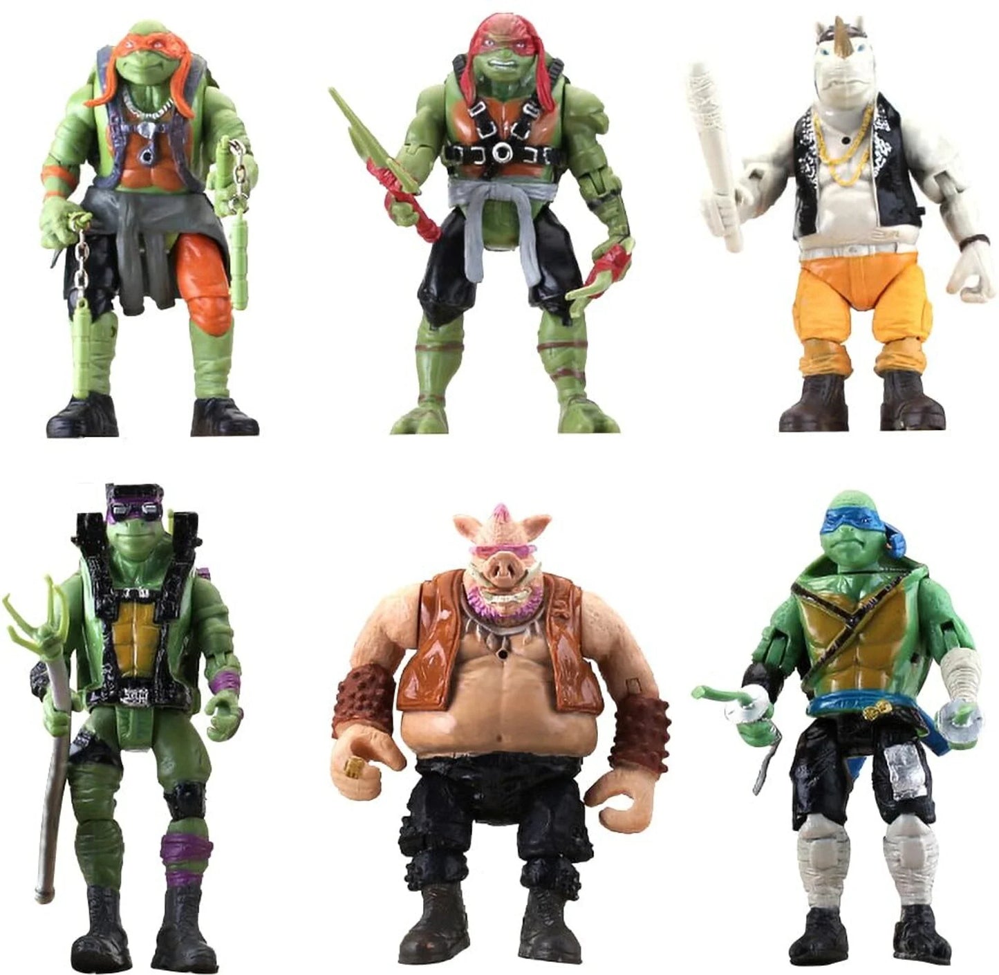 Teenage Mutant Ninja Turtles Mike Raph Leo Don Set of 6 Action Figure| 14 cms |