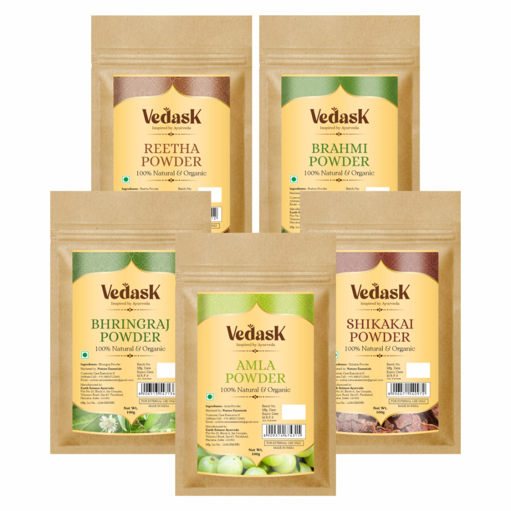 Vedask Organic Hair Mask Powder Combo Pack