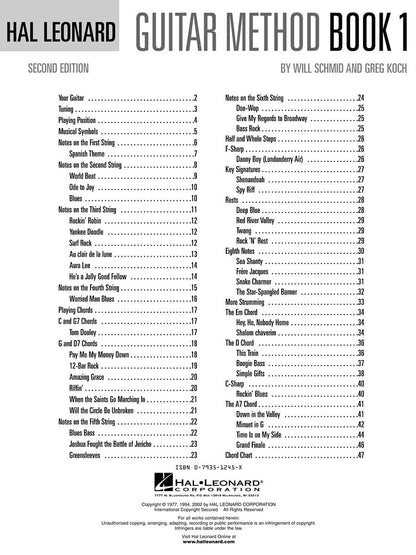 Hal Leonard Guitar Method Book 1: Book Only | Beginner Acoustic and Electric Guitar Instruction | Step-by-Step Guitar Lesson Book with Chords and Exercises | Essential for Self-Teaching and Classes