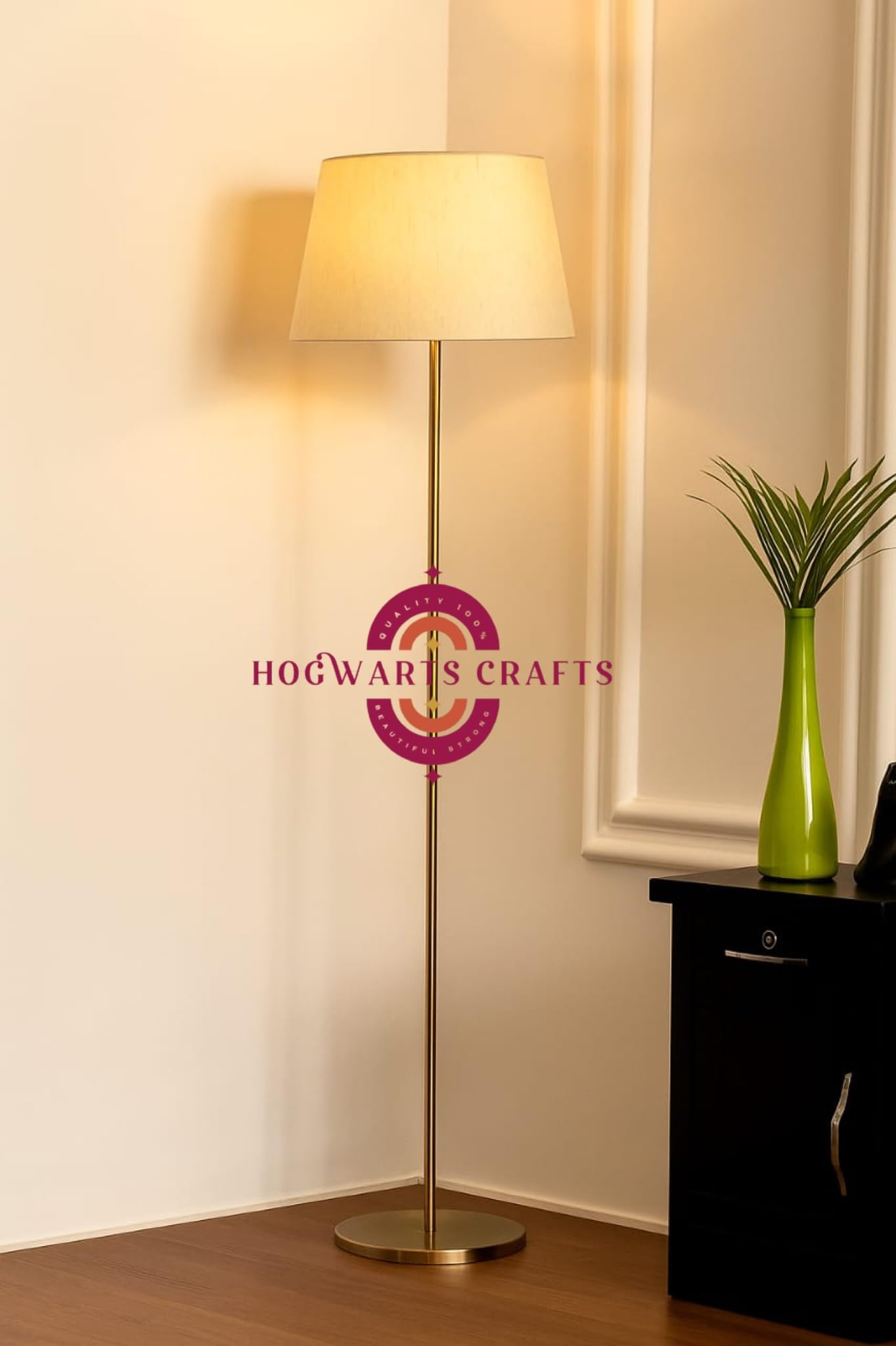 LED Floor Lamp Modern Adjustable Gold Metal 12 Inches 4Ft Height