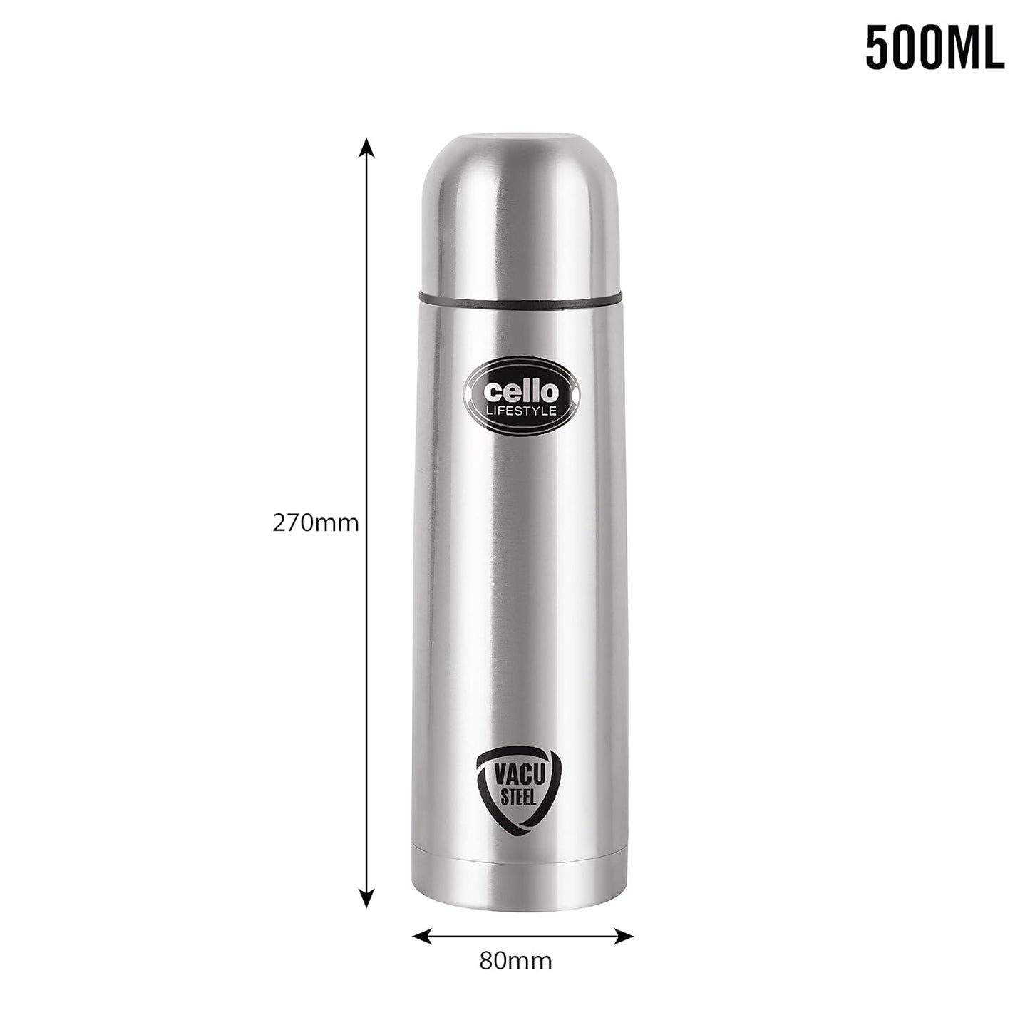 CELLO Lifestyle Insulated Stainless Steel Flask Water Bottle for Daily Use 500 ml
