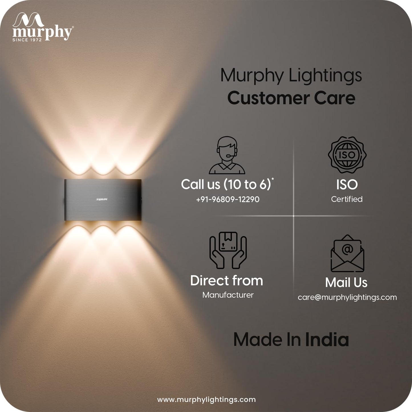 LED Up Down Outdoor Wall Light with Aluminium Body - Warm White - IP65 Waterproof - 6W