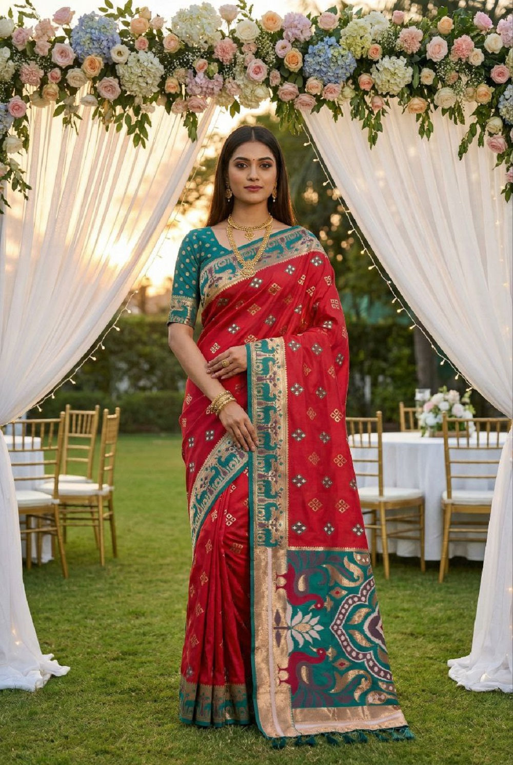 Mameraa Sarees Pink Soft Saree With Zari Weaving Meenakari Rich Pallu And Unique Ikkat Border-Pink