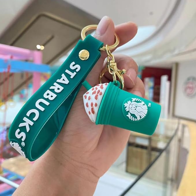 Star Bucks Coffee Mug Green Keychain | Silicone Lanyard | Premium | Model 2 |