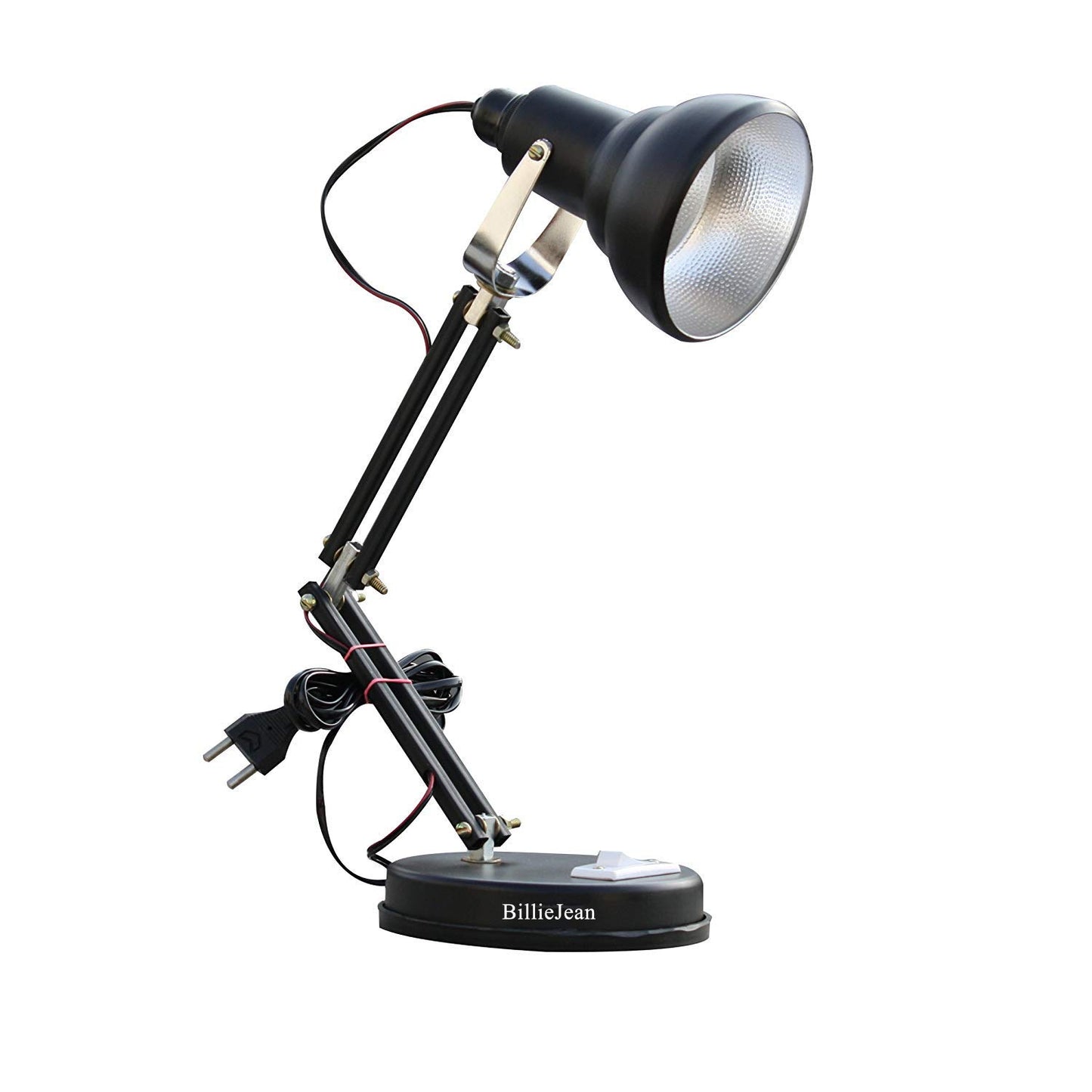 Table Lamp with Aluminium Shade, Matte Black Finish, B22 Holder, 2.5m Wire Length