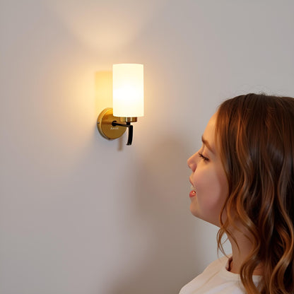 Wall Mount Lamp Modern Design Black & White Metal Glass E27 1-Pack