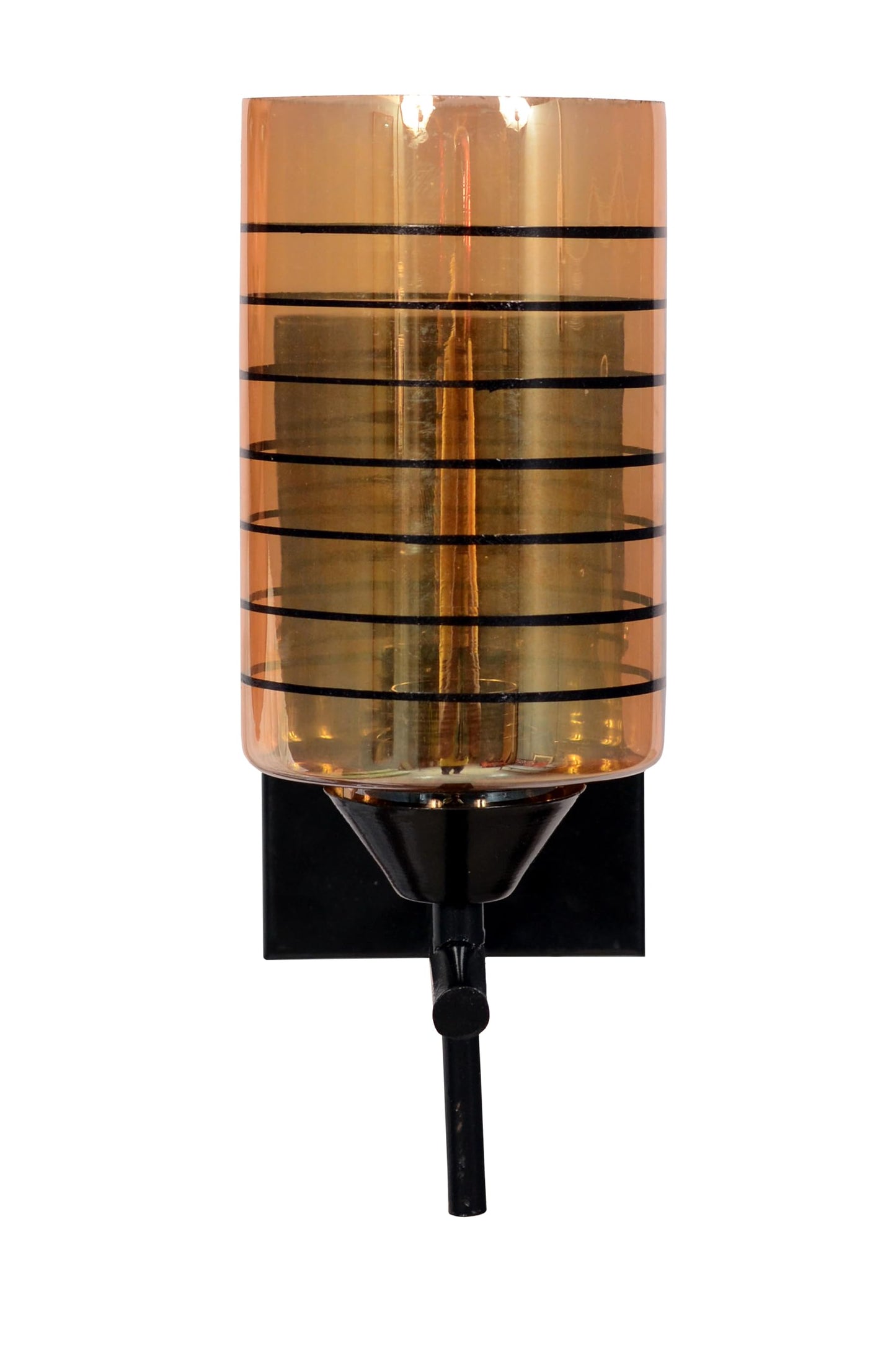 Wall Lamp Minimalist Modern Design Black Line Metal with White Glass - Size as per Images