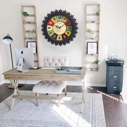 Classic Roulette Wall Clock 17 Inch – Silent Non-Ticking Analog Wall Clock for Living Room, Bedroom & Office