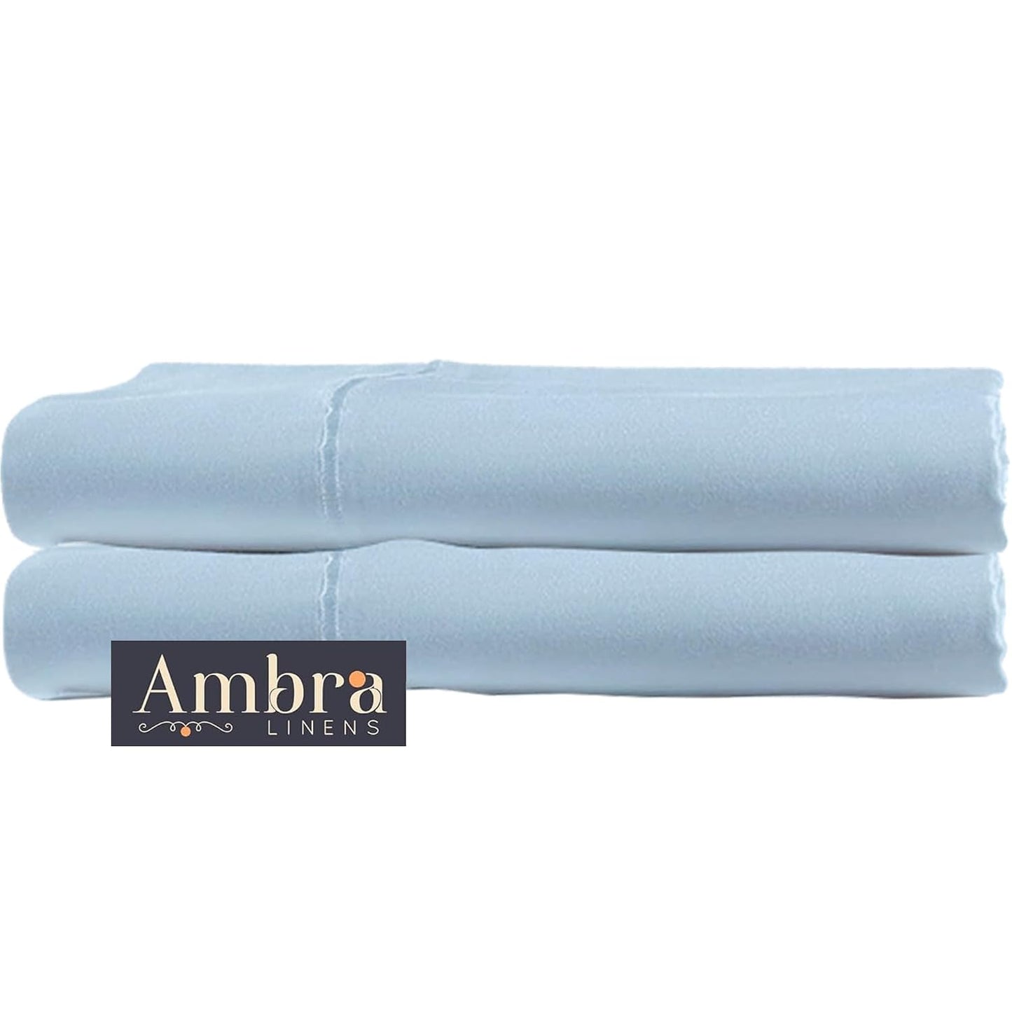 Ambra Linens Ultra Soft Pillow Protectors 400TC Set of 2 Breathable Pillow Covers-Sky Blue