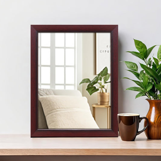 Rectangular Wall Mirror | Modern Design | Rosewood Trim | 41 cm x 51 cm