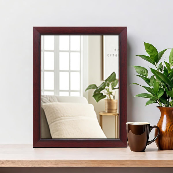 Rectangular Wall Mirror | Modern Design | Rosewood Trim | 41 cm x 51 cm